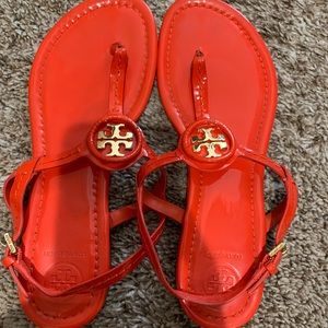 Tory Burch Red Leather Dillan Sandals Size 7M
